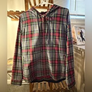 LL Bean plaid zip hoodie